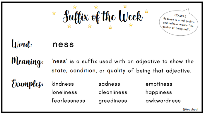 Đuôi -ness thuộc từ loại nào?