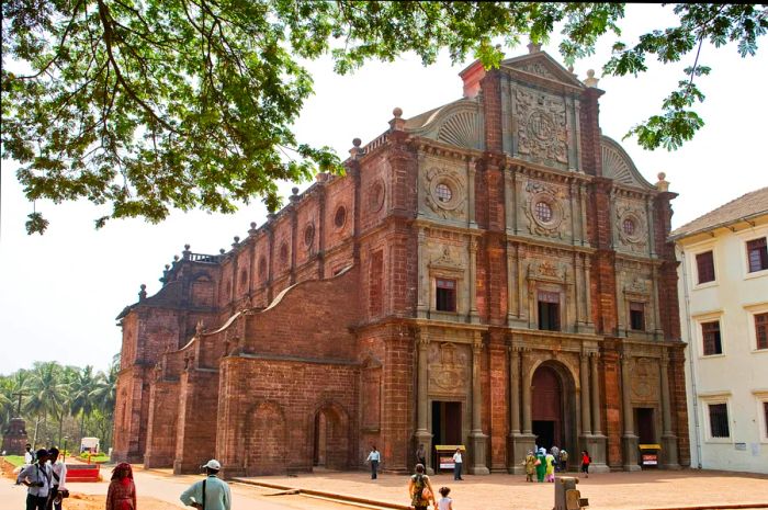 Exterior view of the Basilica of Bom Jesus in Goa