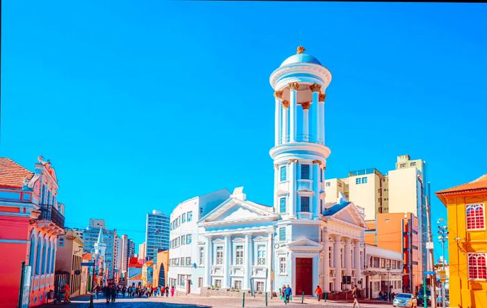 The Presbyterian church located at Largo da Ordem, Curitiba, Paraná, Brazil