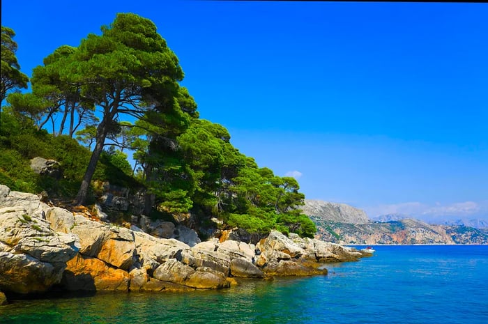 A scenic view of Lopud Island in Croatia