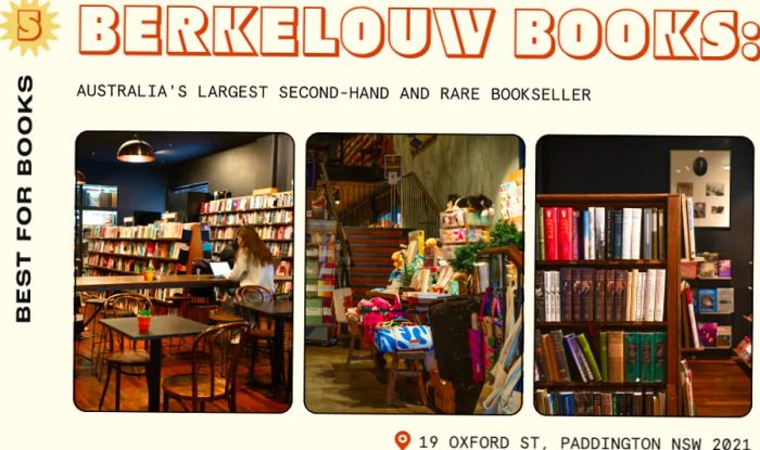 A cozy bookshop filled with shelves brimming with books, where a woman sits at a table engrossed in reading.