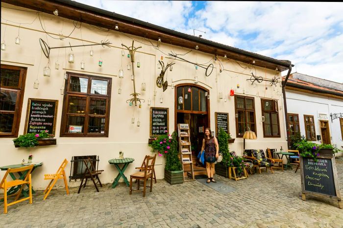 A boutique in the Zajtrajsie Noviny Building on Hrnčiarska, Old Town of Košice, Slovakia