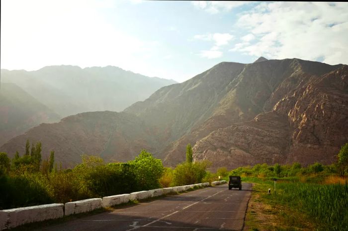 Scenic view of the road connecting Meghri to the Iranian border, Armenia