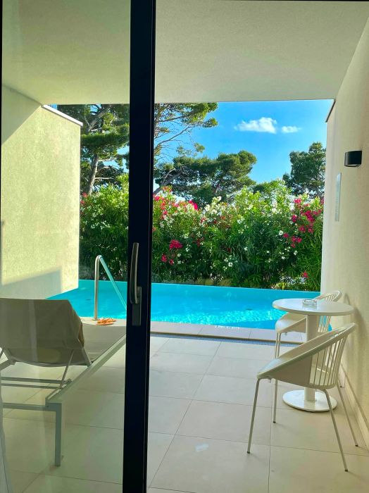 View of the swim-up pool from my hotel room