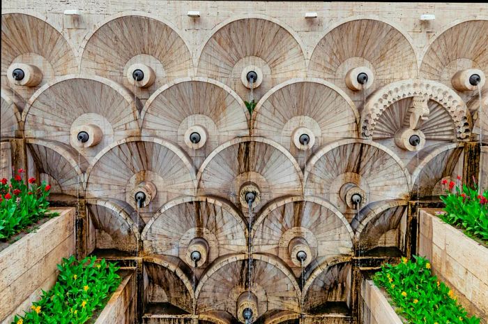 An architectural feature of the Cascade Complex in Yerevan, Armenia