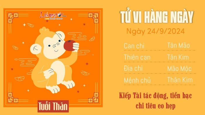 Tử vi hàng ngày 24/9/2024 - Tuổi Thân