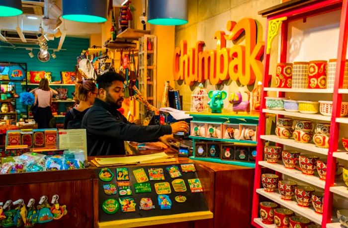 Inside the Chumbak art shop located in Hauz Khas Village.