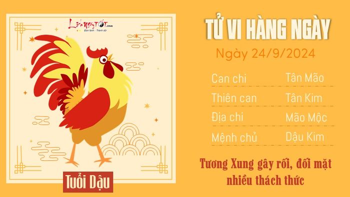Tử vi hàng ngày 24/9/2024 - Tuổi Dậu