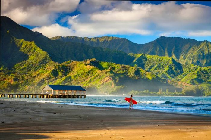 Hanalei Bay in Kauai, Hawaii.