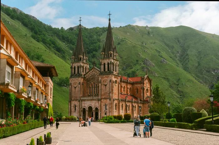 The Basílica de Santa María la Real de Covadonga is a standout feature of the Monasteries route.