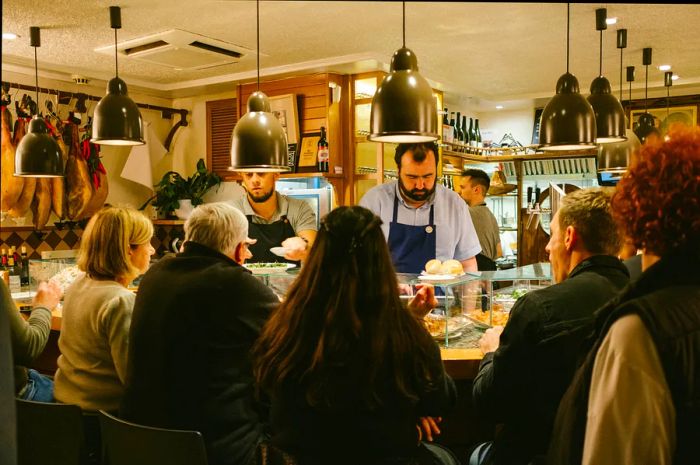 Ganbara Restaurant, Parte Vieja, San Sebastián, País Vasco, Spain. May 2024.