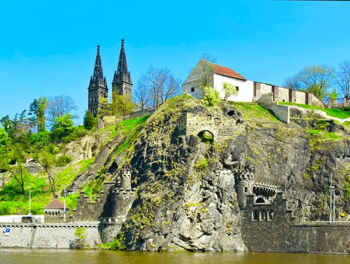 The ramparts of Vyšehrad fort, Prague, Czech Republic