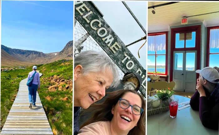 Jessica and her mom hike and snap selfies in Newfoundland