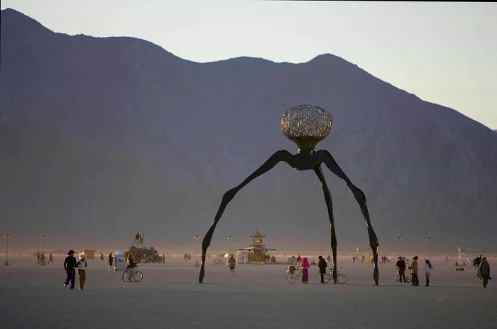 A stunning art installation on the Playa during the Burning Man Festival