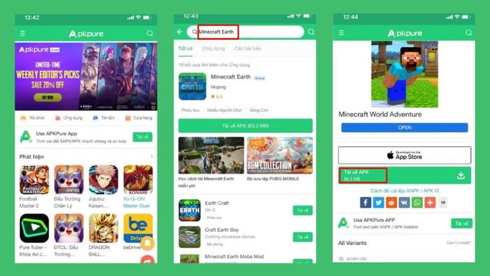 Hướng dẫn tải Minecraft Earth APK trên thiết bị Android