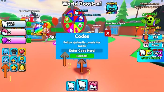 Hướng dẫn nhập mã code Clicker League