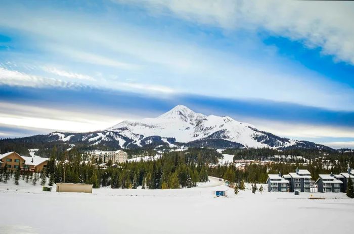 Big Sky Resort at the close of a picturesque November day