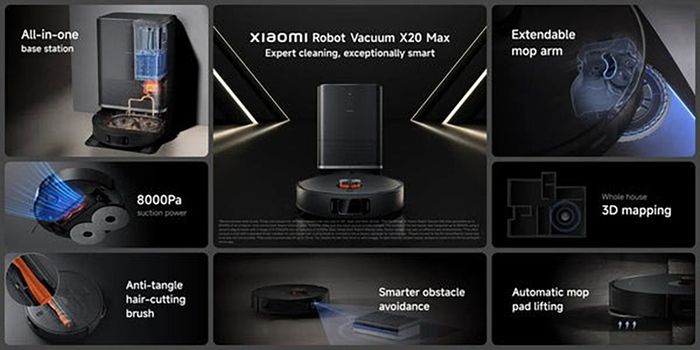 Các tính năng nổi bật của mẫu Xiaomi Robot Vacuum X20 Max