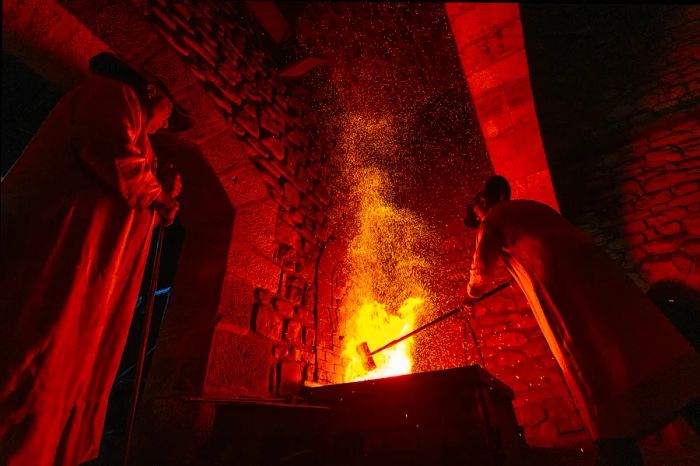 The Mirandaola Ironworks stands as one of the oldest foundries in the Basque Country, where workers still don traditional attire from the 16th century.