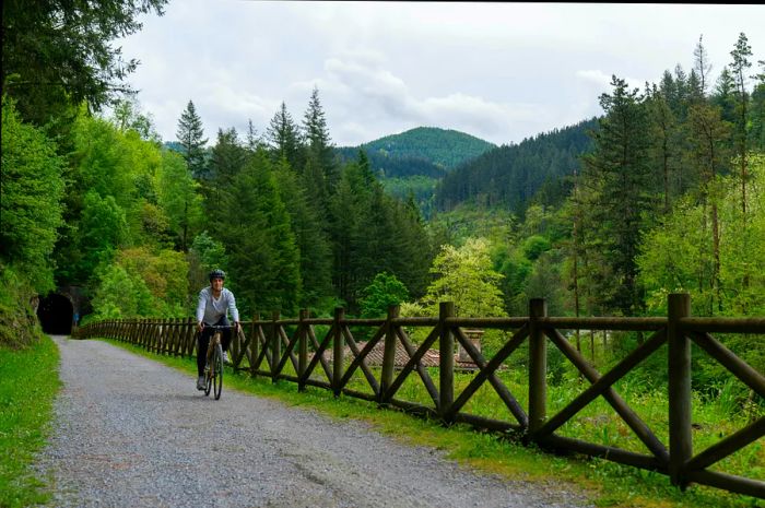 Spain's Vías Verdes network features decommissioned railway lines transformed into trails for cycling and hiking, offering scenic routes for outdoor enthusiasts.