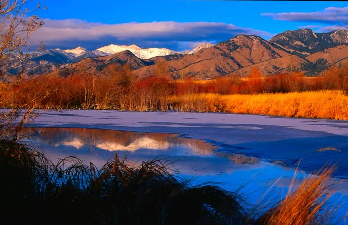 Panoramic view of the Bridger Mountains near Bozeman