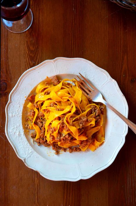 Bologna’s renowned bolognese sauce is always paired with tagliatelle locally.