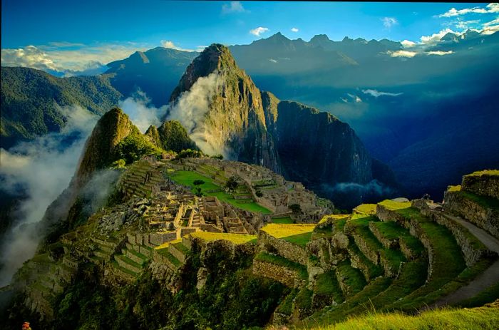 A historic ruin nestled among mountain peaks - Machu Picchu