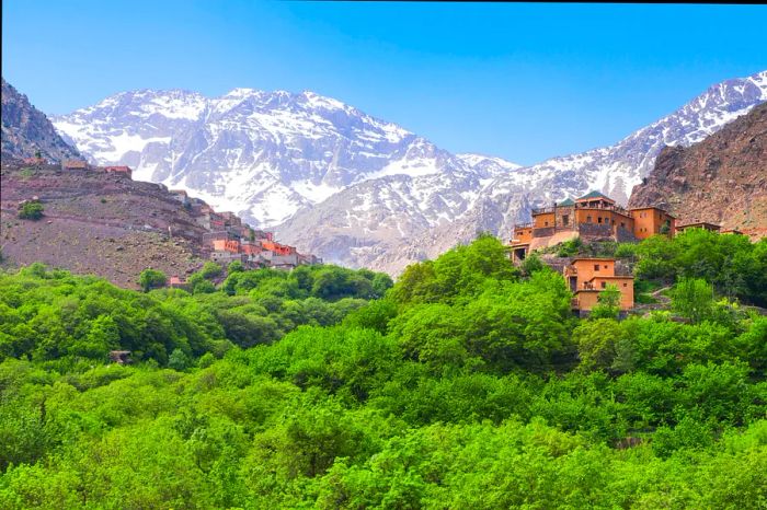 Kasbah du Toubkal, nestled in the Atlas Mountains.