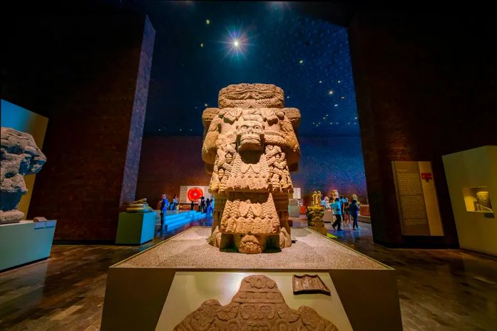 Art pieces exhibited at the National Museum of Anthropology, Mexico City, Mexico