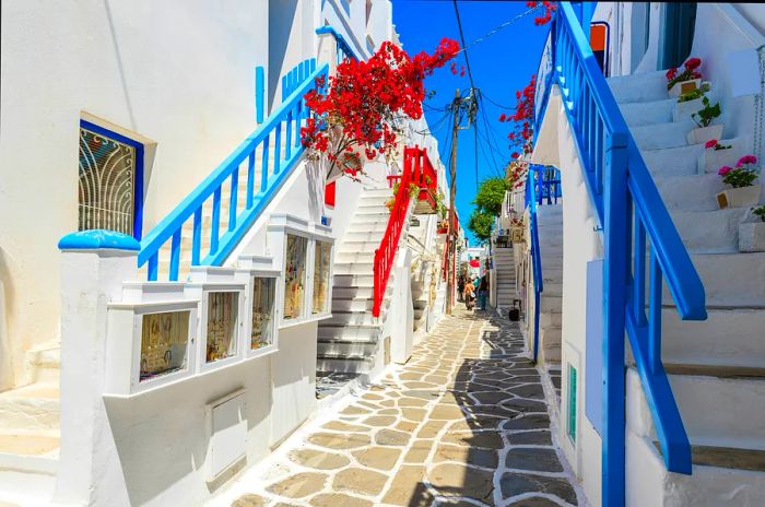 A charming street in Mykonos