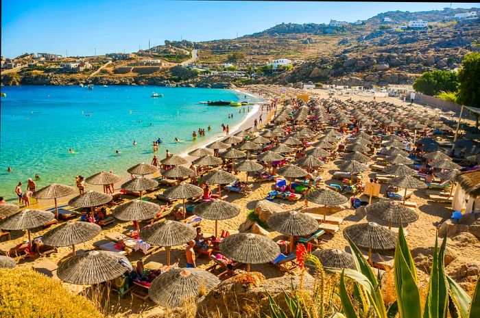 Super Paradise Beach on Mykonos Island