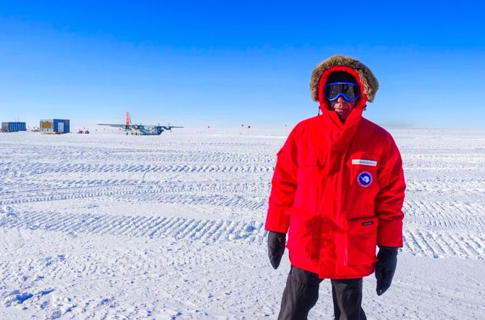 Anthony Bourdain arrives in the snowy expanse of Antarctica