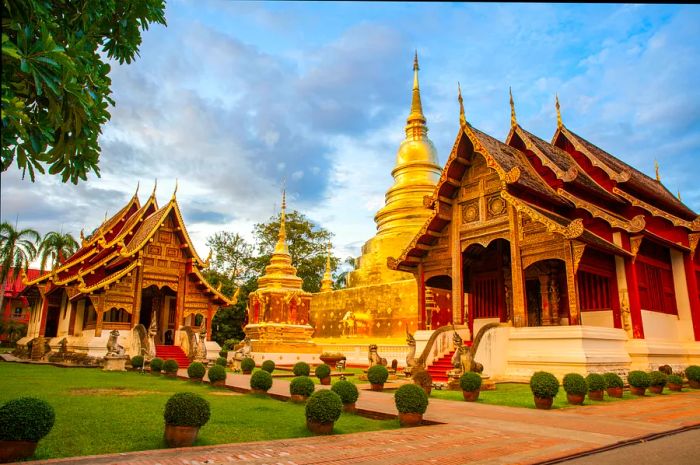 Wat Phra Singh Woramahaviharn, a Buddhist temple located in Chiang Mai, Thailand.