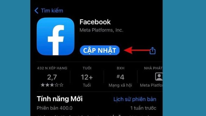 lỗi đăng nhập Facebook trên iPhone