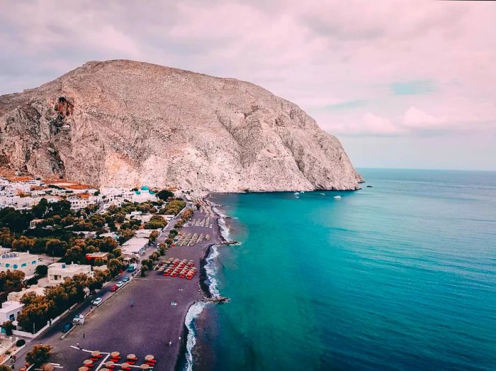 Black Beach in Greece