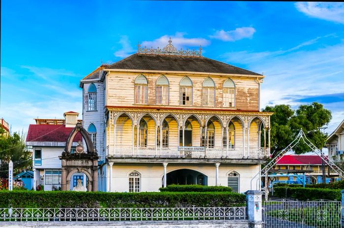 Georgetown, the capital of Guyana, features charming colonial architecture