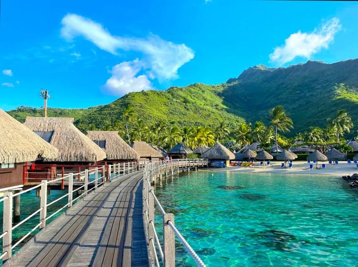 The stunning overwater bungalows at Hilton Moorea Lagoon Resort & Spa