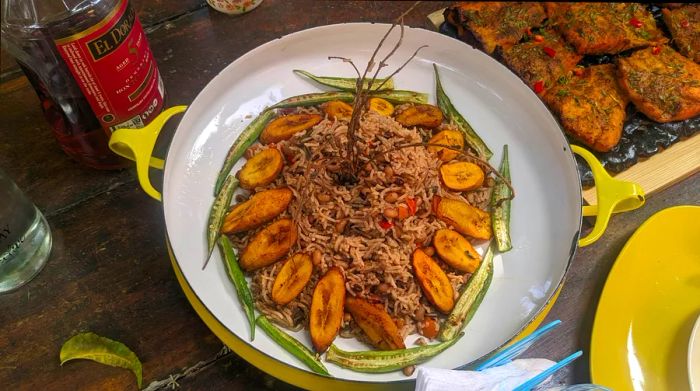 Boil-and-fry, a local dish, at Backyard Cafe in Georgetown