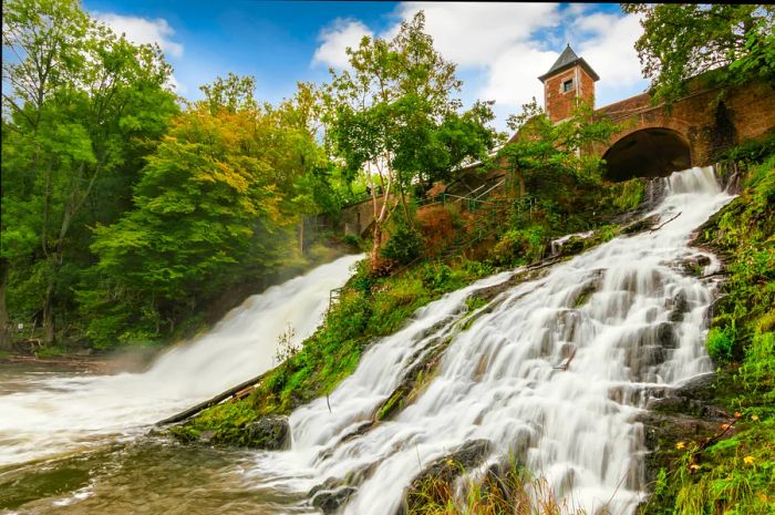 A long exposure capturing the breathtaking and famous waterfalls of the Belgian Ardennes