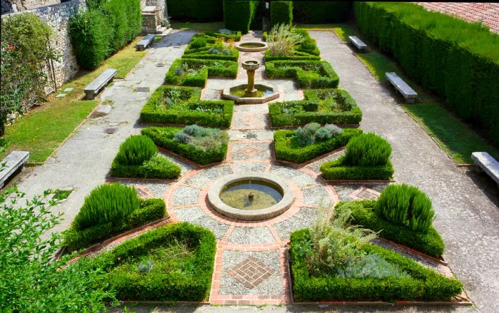 View of the garden at the Cimiez Monastery in Nice, France