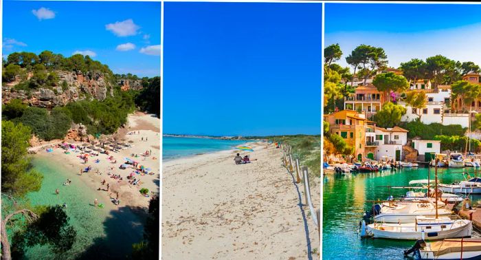 The pristine white-sand beaches of Cala Pi and Es Trenc, along with the charming boathouses of Cala Figuera