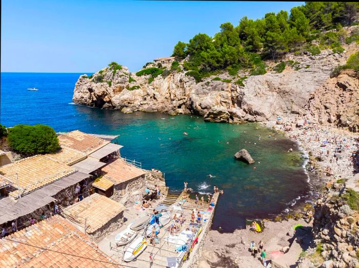 Aerial view of Cala Deia