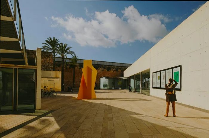 The facade of Es Baluard Museum of Contemporary Art in Palma, Mallorca, Spain