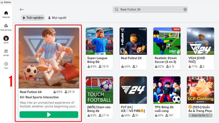 Cách nhập mã code Real Futbol 24 Roblox bước 1