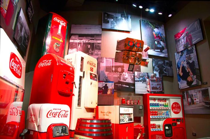 Coca-Cola memorabilia from across the globe showcased at the World of Coca-Cola museum in Atlanta.