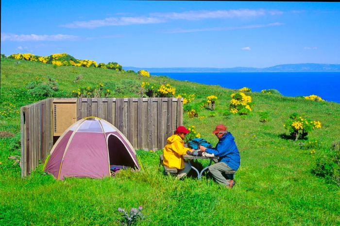 Campsite on San Miguel Island within Channel Islands National Park, California