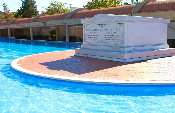 The final resting place of Martin Luther King Jr. and Coretta Scott King at the MLK National Historical Park