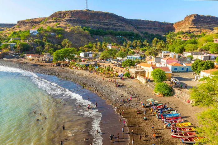 The beach adjacent to the village of Cidade Velha on Santiago Island, Cabo Verde