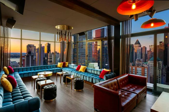 Experience 360-degree views of Midtown NYC at The Skylark rooftop bar