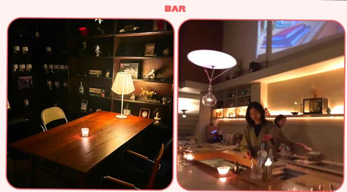 Interior views of Bar San located in Chiang Mai, Thailand.